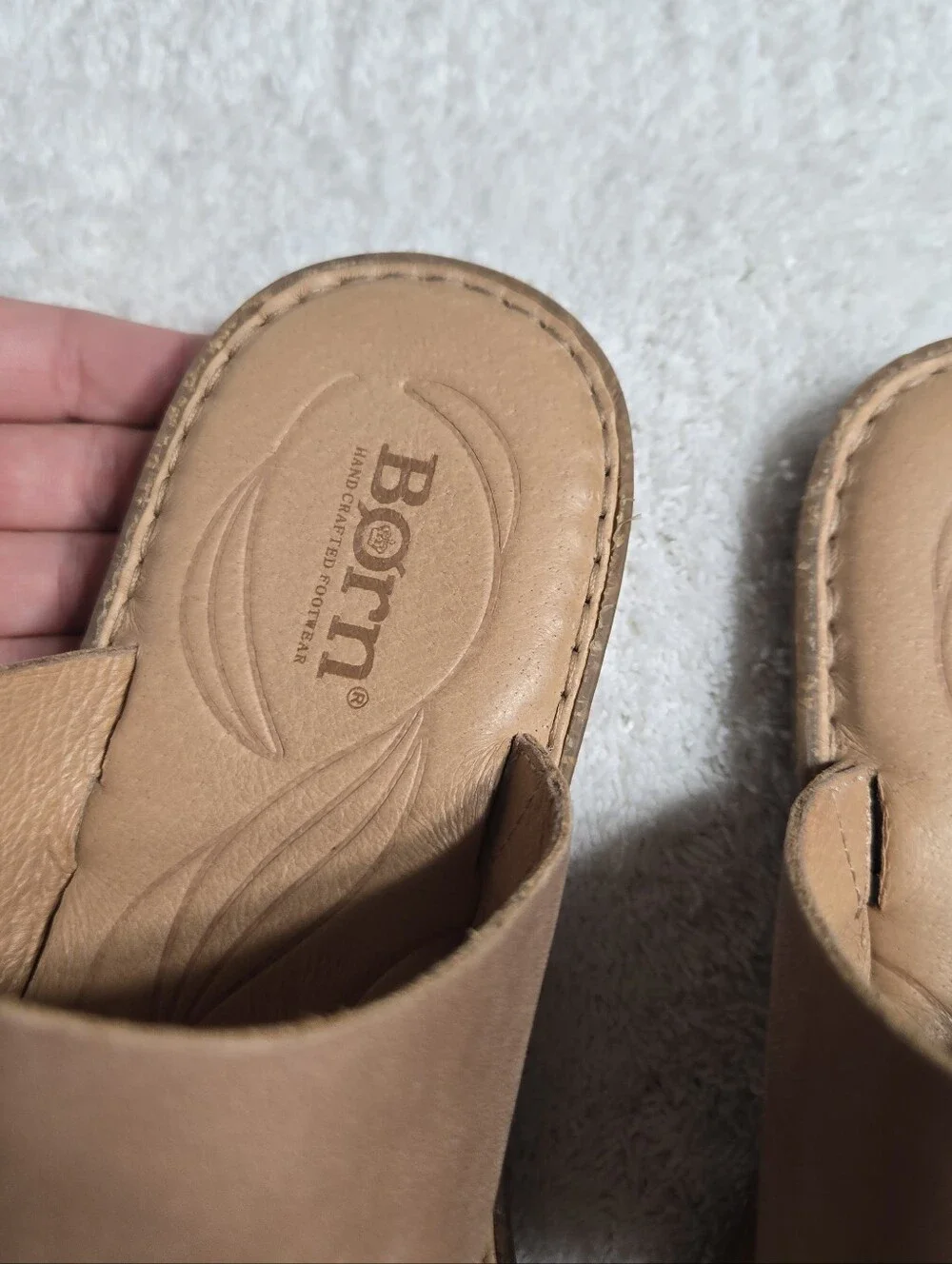 BORN Women Cherita Braided Strap Leather Slide Flat Sandal US 8 Like New